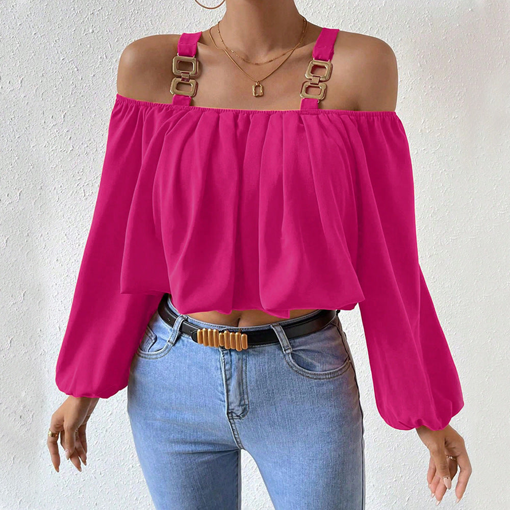 Lantern Sleeve Loose Crop Top