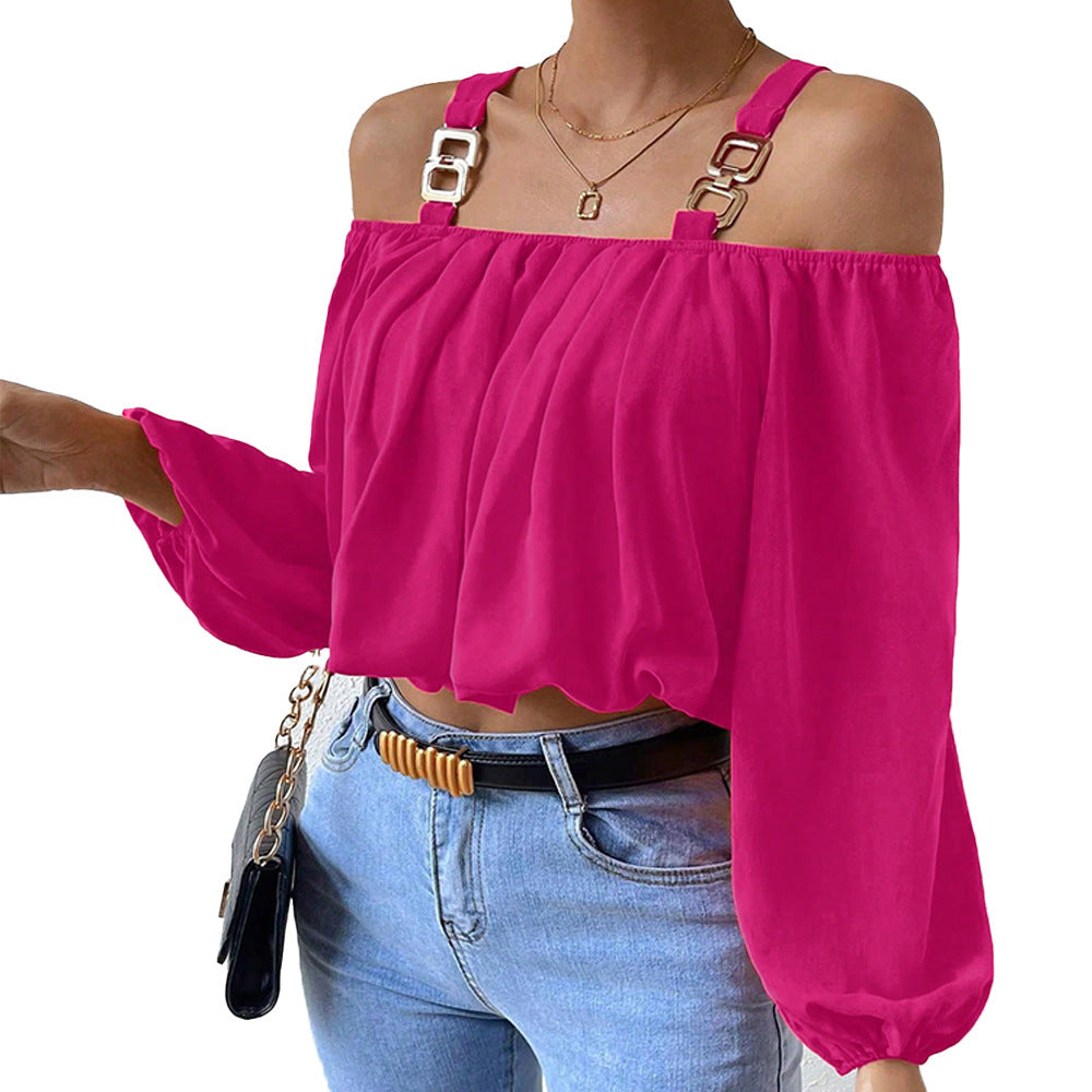Lantern Sleeve Loose Crop Top