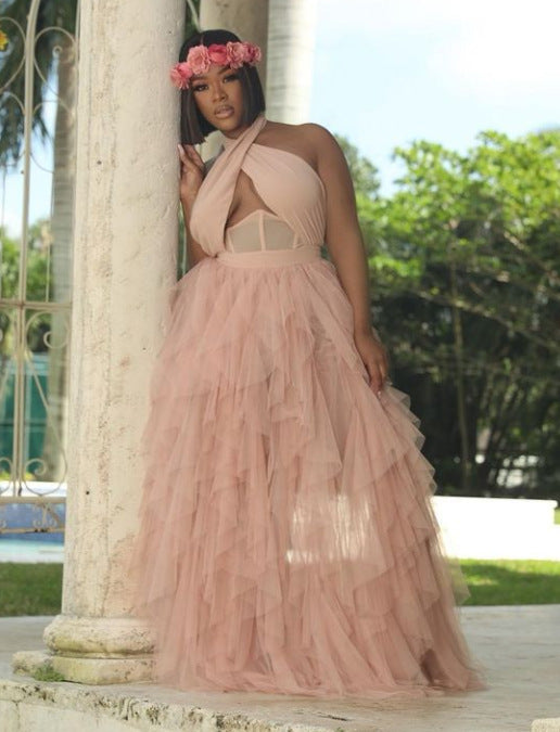 Evening Net Yarn Dress