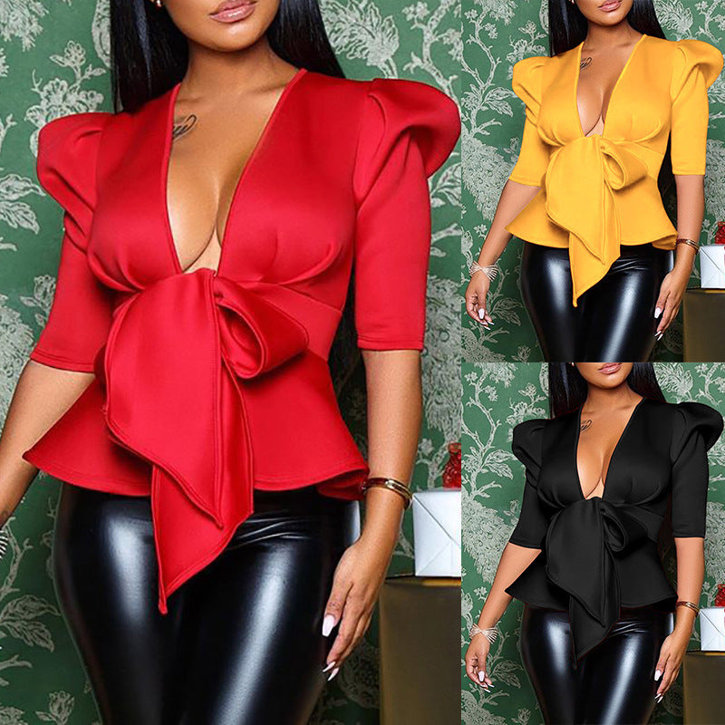 Deep Low Cut Blouse