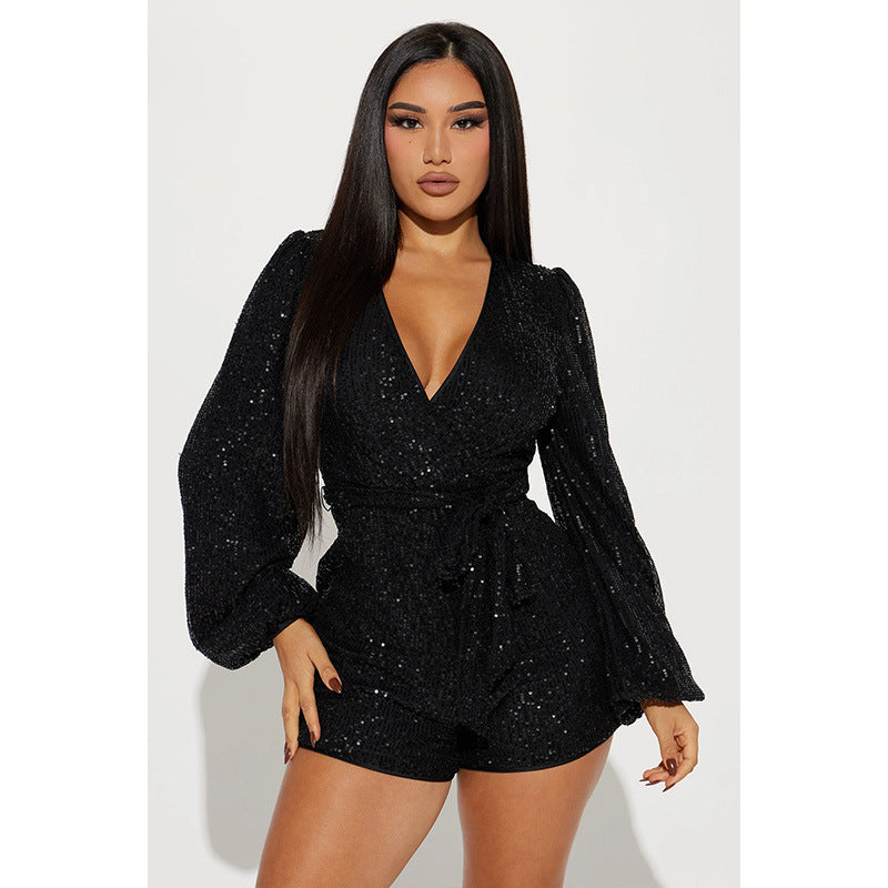 Sequin Fashion One-piece Shorts