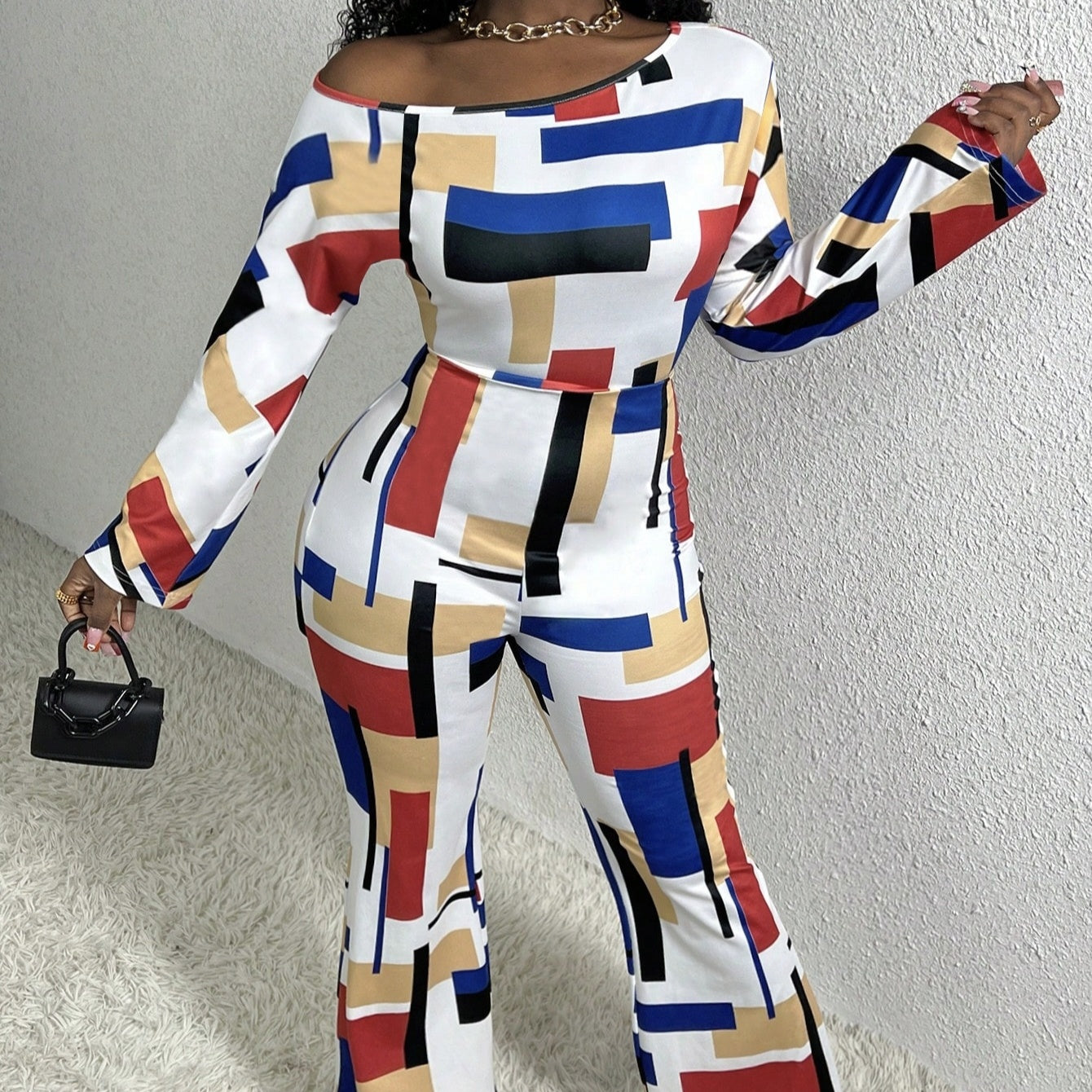 Geometric Pattern Printed Jumpsuit