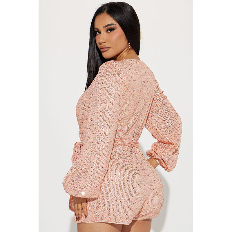 Sequin Fashion One-piece Shorts