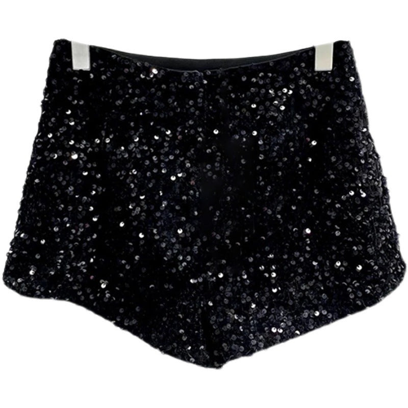 Niche Sequin Stitching Shorts