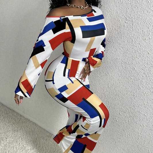 Geometric Pattern Printed Jumpsuit