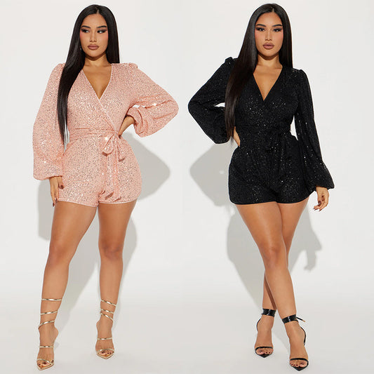 Sequin Fashion One-piece Shorts
