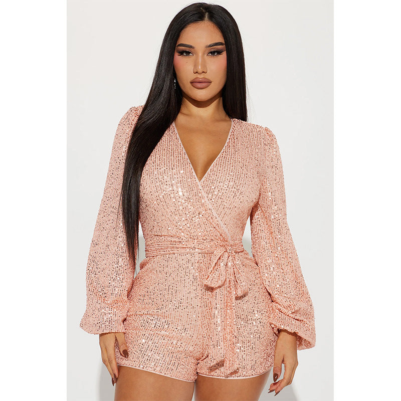 Sequin Fashion One-piece Shorts