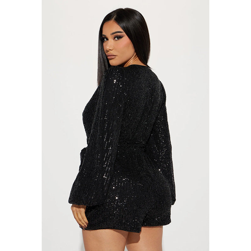 Sequin Fashion One-piece Shorts