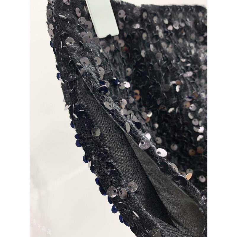 Niche Sequin Stitching Shorts