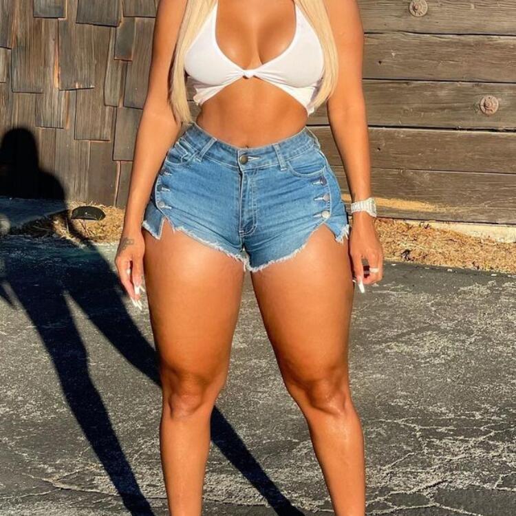 Sexy Elastic Denim Shorts Women