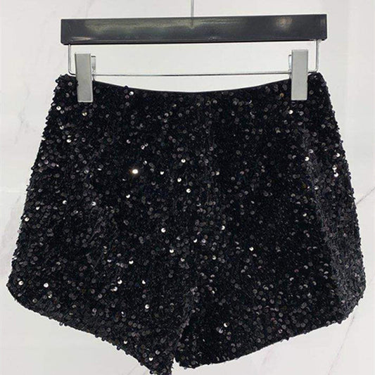 Niche Sequin Stitching Shorts
