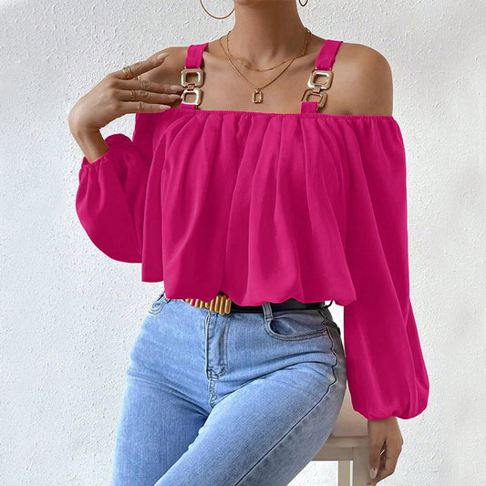 Lantern Sleeve Loose Crop Top
